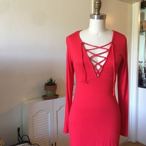 Red Criss Cross dress♦️